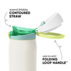 Simple Modern Mesa Loop Water Bottle with Straw | 30oz Cup Holder Friendly Insulated Stainless Steel Bottles for Travel, Sports and School | Coconut