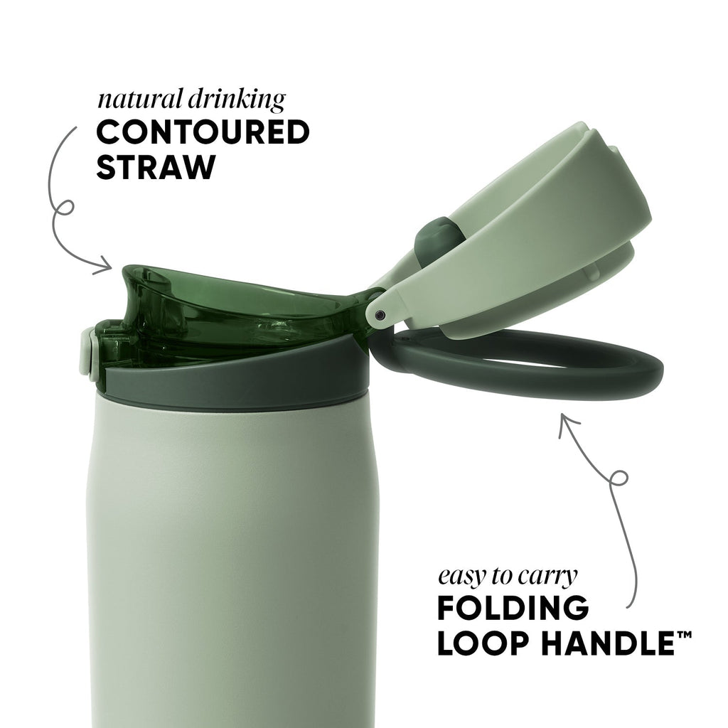 Simple Modern Mesa Loop Water Bottle with Straw | 24oz Cup Holder Friendly Insulated Stainless Steel Bottles for Travel, Sports and School | Eucalyptus Mix