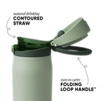 Simple Modern Mesa Loop Water Bottle with Straw | 30oz Cup Holder Friendly Insulated Stainless Steel Bottles for Travel, Sports and School | Eucalyptus Mix