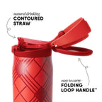 Simple Modern Mesa Loop Water Bottle with Straw | 30oz Cup Holder Friendly Insulated Stainless Steel Bottles for Travel, Sports and School | Holiday Flannel