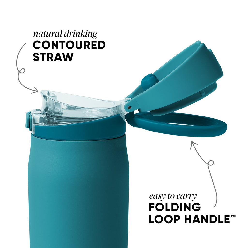 Simple Modern Mesa Loop Water Bottle with Straw | 24oz Cup Holder Friendly Insulated Stainless Steel Bottles for Travel, Sports and School | Maui