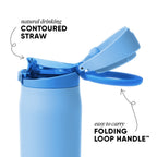 Simple Modern Mesa Loop Water Bottle with Straw | 30oz Cup Holder Friendly Insulated Stainless Steel Bottles for Travel, Sports and School | Snow Day