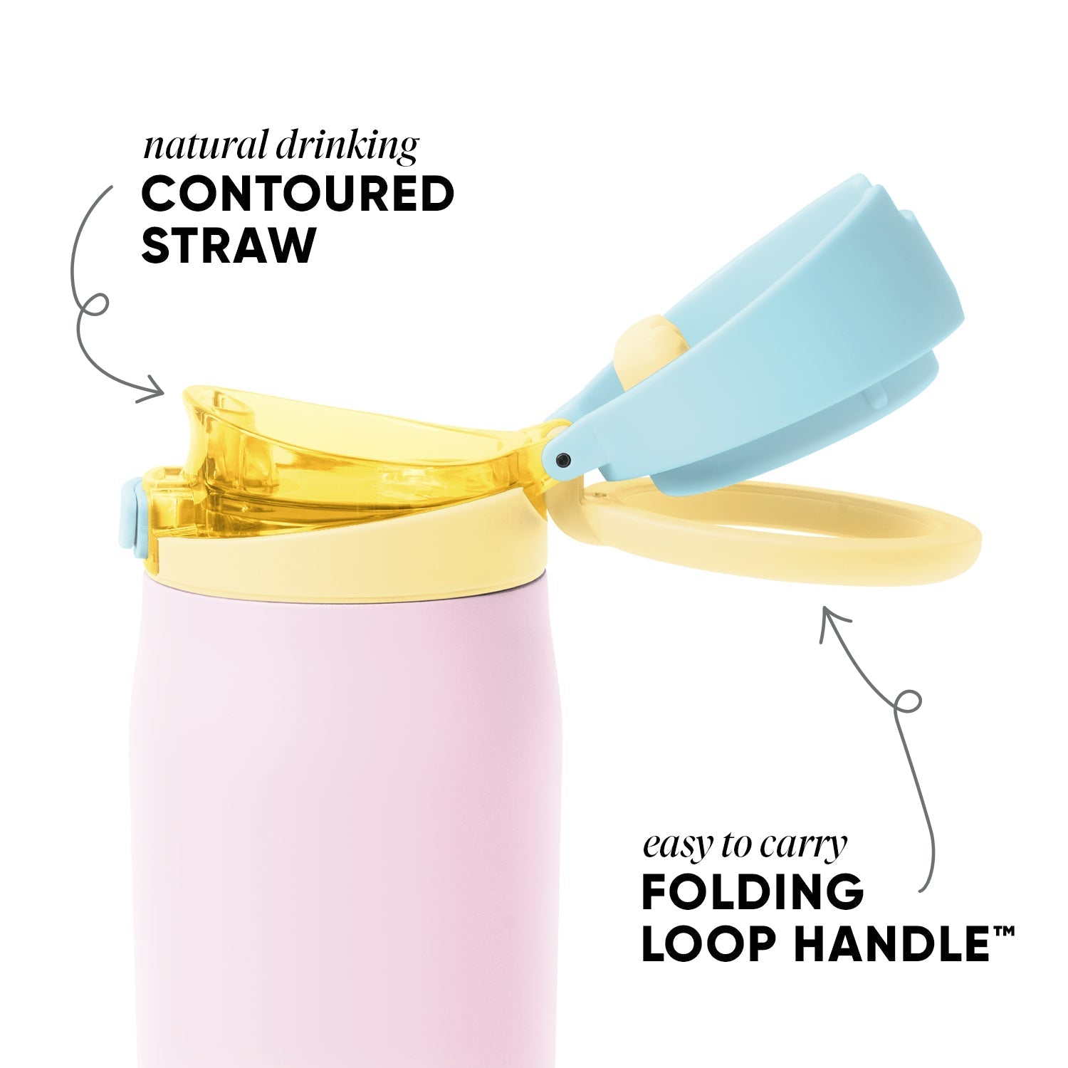 Simple Modern Mesa Loop Water Bottle with Straw | 24oz Cup Holder Friendly Insulated Stainless Steel Bottles for Travel, Sports and School | Sherbet
