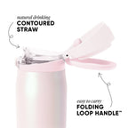 Simple Modern Mesa Loop Water Bottle with Straw | 30oz Cup Holder Friendly Insulated Stainless Steel Bottles for Travel, Sports and School | Coconut Pearl