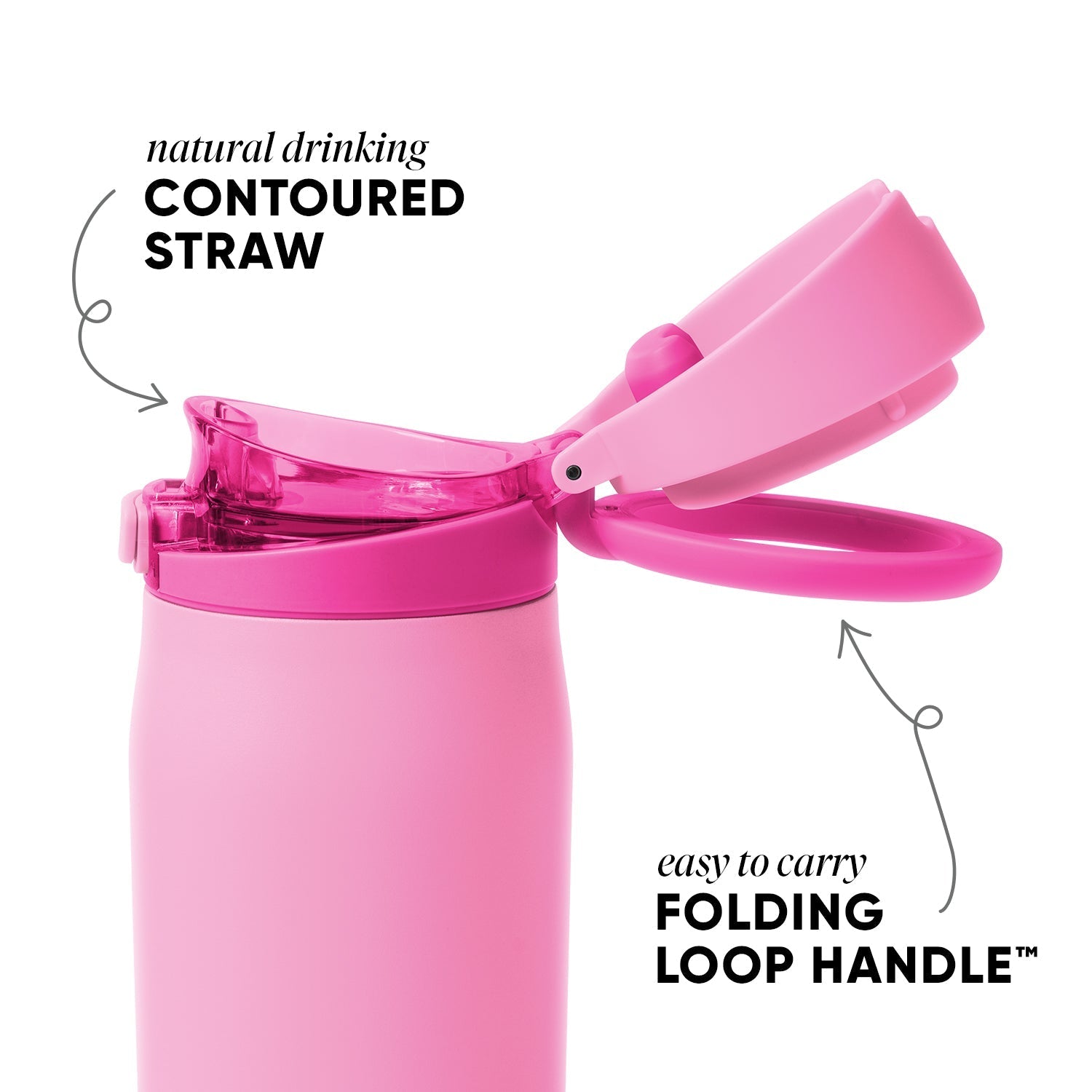 Simple Modern Mesa Loop Water Bottle with Straw | 24oz Cup Holder Friendly Insulated Stainless Steel Bottles for Travel, Sports and School | Dragon Fruit Mix