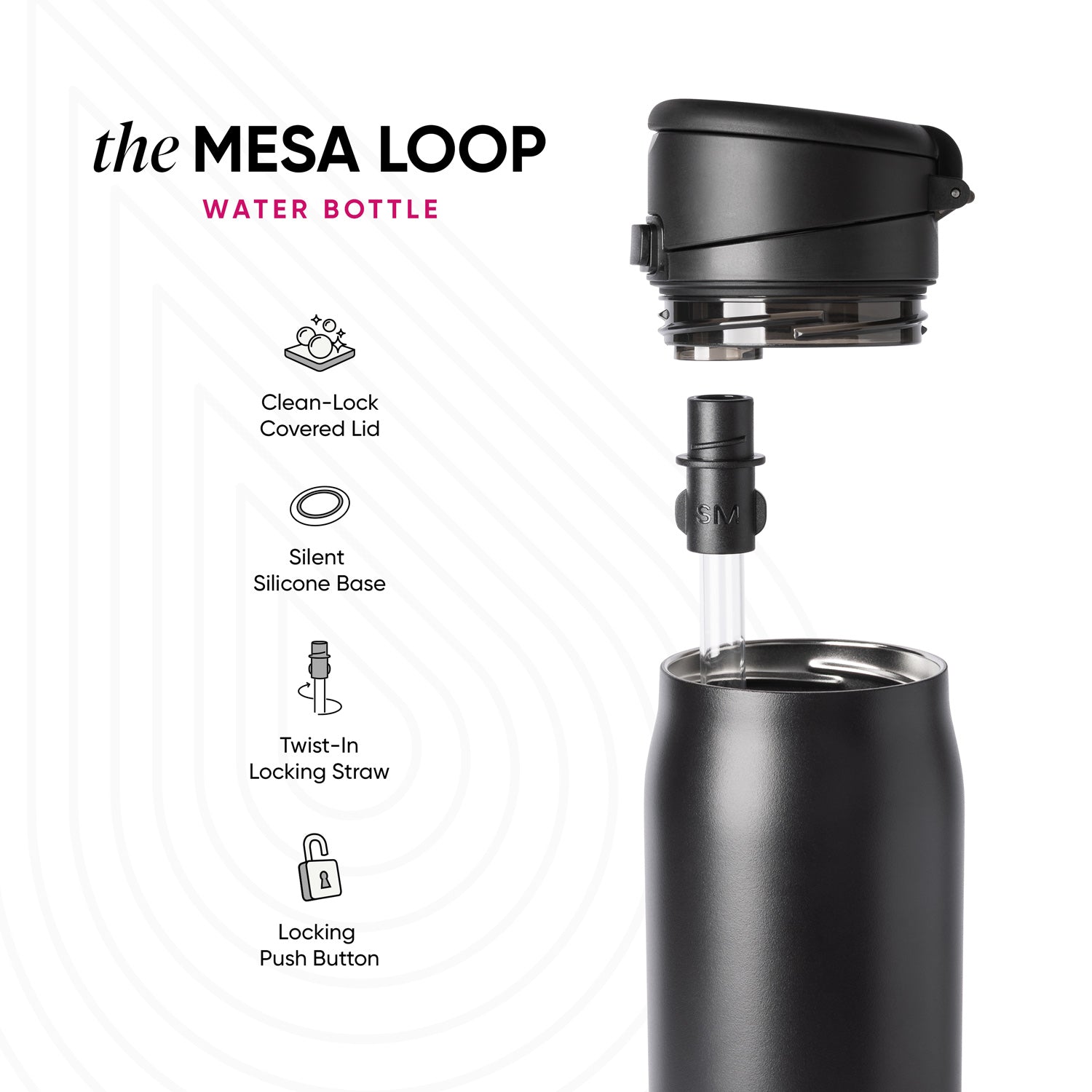 Simple Modern Mesa Loop Water Bottle with Straw | 30oz Cup Holder Friendly Insulated Stainless Steel Bottles for Travel, Sports and School | Holiday Flannel
