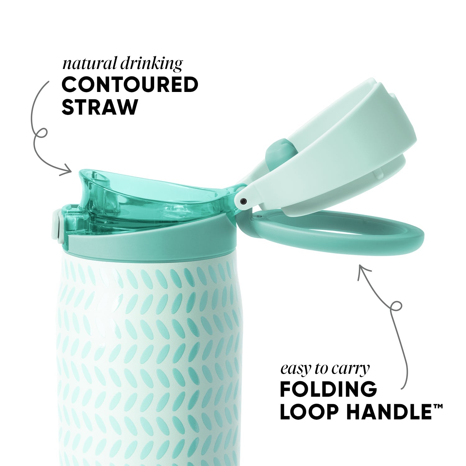 Simple Modern Mesa Loop Water Bottle with Straw | 30oz Cup Holder Friendly Insulated Stainless Steel Bottles for Travel, Sports and School | Mint Dots