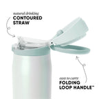 Simple Modern Mesa Loop Water Bottle with Straw | 30oz Cup Holder Friendly Insulated Stainless Steel Bottles for Travel, Sports and School | Spring Air Pearl