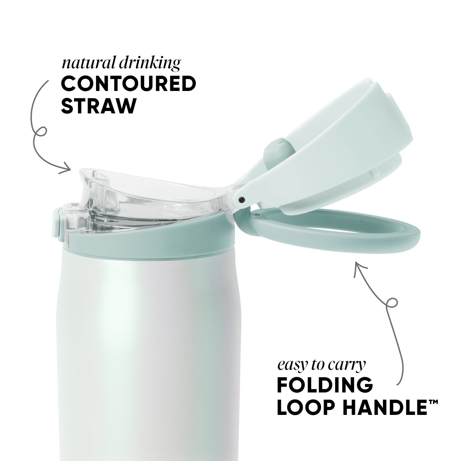 Simple Modern Mesa Loop Water Bottle with Straw | 30oz Cup Holder Friendly Insulated Stainless Steel Bottles for Travel, Sports and School | Spring Air Pearl