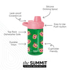 Summit Kids Plastic Water Bottle with Simple Flip Straw Lid