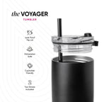 Collegiate Voyager Tumbler with Clear Flip Lid & Straw